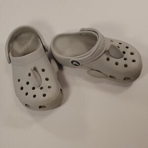 Crocs Shark Clog Gray Slip On Sandals Comfort Casual Shoes Toddlers Sz 9